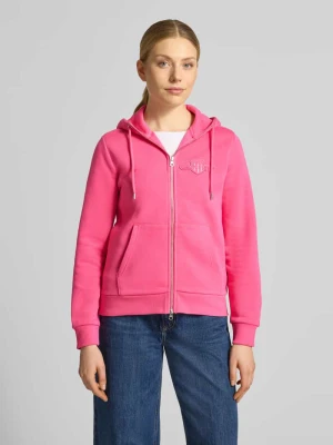 Bluza rozpinana z zamkiem błyskawicznym dwustronnym i naszywką z logo Gant
