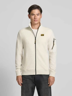 Bluza rozpinana ze stójką i naszywką z logo PME Legend Biały