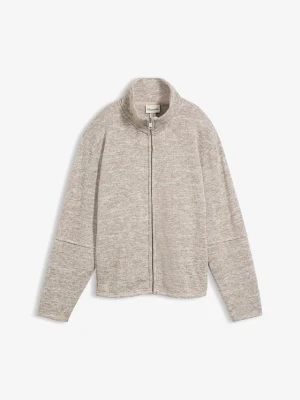 Bluza rozpinana ze stójką, z polaru BonPrix brązowy