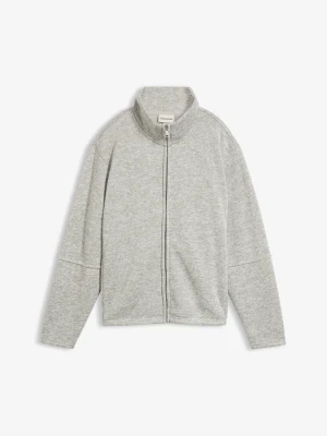 Bluza rozpinana ze stójką, z polaru BonPrix szary
