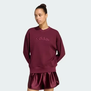 Bluza Seasonal Essentials Satin V-Neck Adidas bordowy