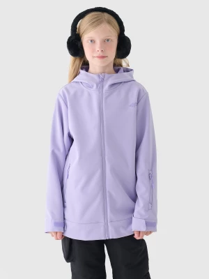 Bluza snowboardowa z softshellu membrana 5000 dziewczęca - fioletowa 4F