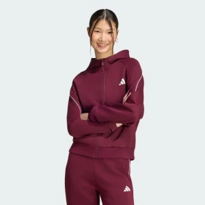 BLUZA STADIUM Z KAPTUREM, MAŁYM LOGO I SUWAKIEM NA CAŁEJ DŁUGOŚCI Adidas bordowy