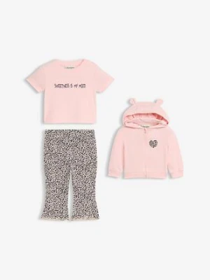 Bluza, T-shirt i legginsy z czystej bawełny organicznej (komplet 3-cz.) bonprix