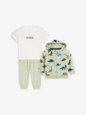 Bluza, T-shirt i spodnie dresowe z czystej bawełny organicznej (3 części) bonprix