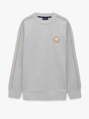 BLUZA TENNIS CLUB 106 Z OKRĄGŁYM DEKOLTEM SZARA Z WISKOZĄ Recman