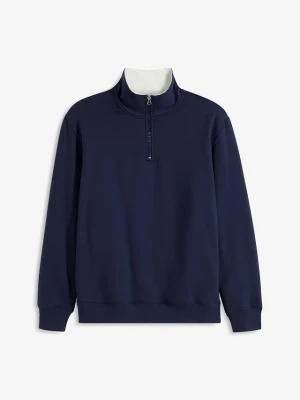 Bluza termiczna ze stójką, na ciepłej podszewce BonPrix niebieski