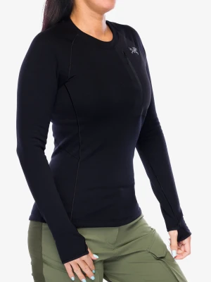 Bluza termoaktywna damska Arcteryx Kyanite Baselayer Crew Neck - black