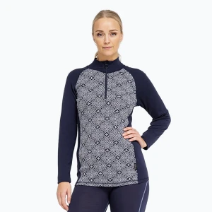 Bluza termoaktywna damska Dovre Wool Organic Half Zip navy Granatowy