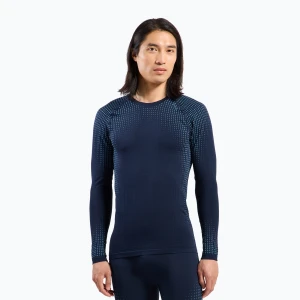 Bluza termoaktywna męska ODLO Performance Warm Bl Top Crew Neck dark sapphire Niebieski