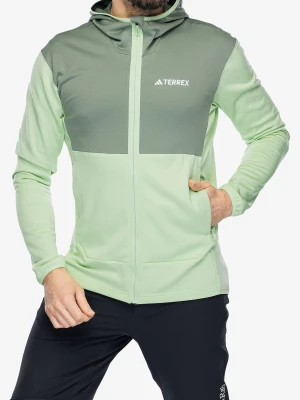 Bluza trekkingowa adidas TERREX Xperior Light Fleece Hooded Jacket - semi green spark/silver green