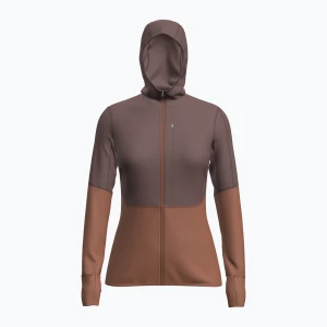 Bluza trekkingowa damska icebreaker Merino 200 Realfleece Descender Zip Hoodie dusty clay