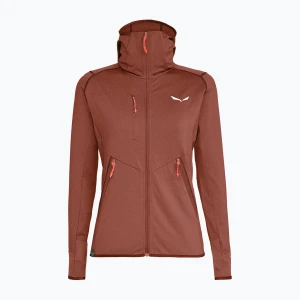 Bluza trekkingowa damska Salewa Agner Hybrid PL/DST FZ Hoody etruscan red melange