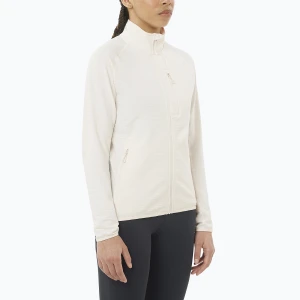 Bluza trekkingowa damska Salomon Essential Lightwarm Full Zip whisper white