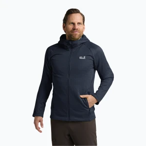 Bluza trekkingowa męska Jack Wolfskin Peak District Hooded Full Zip midnight sky