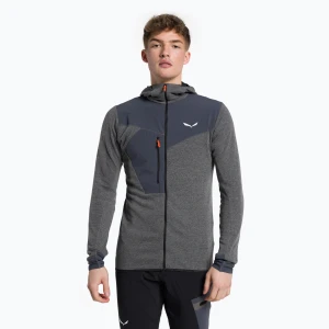 Bluza trekkingowa męska Salewa Puez 2 Dry Hood FZ black out melange / 3860 Szary