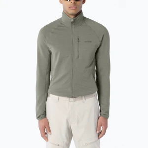 Bluza trekkingowa męska Salomon Essential Lightwarm Full Zip castor gray Zielony