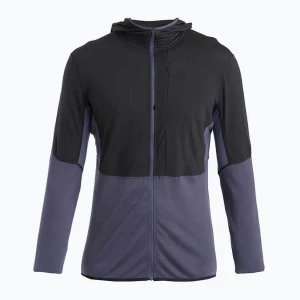 Bluza trekkinogwa męska icebreaker Merino 200 Realfleece™ Descender black/graphite/cb