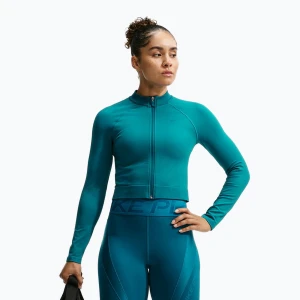 Bluza treningowa damska Nike Pro Seamless Full Zip Top bright spruce Niebieski