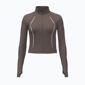Bluza treningowa damska Under Armour Meridian Contour Full Zip peppercorn / white / peppercorn Brązowy