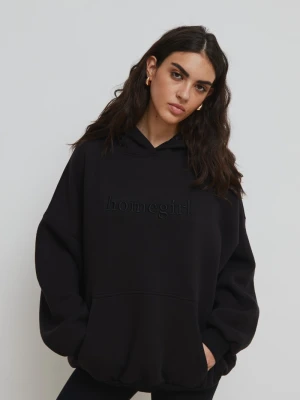 Zdjęcie produktu Bluza typu oversize z HAFTEM, w kolorze TOTALLY BLACK - EVANS SATIN Marsala