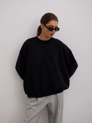 Bluza typu oversize z HAFTEM w kolorze TOTALLY BLACK - GEMINI Marsala