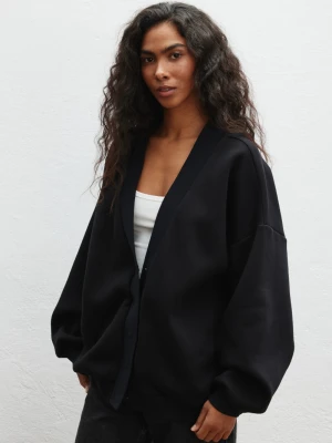 Zdjęcie produktu Bluza typu oversize z napami w kolorze TOTALLY BLACK - SWELL-UNI Marsala