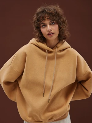 Bluza typu oversize z ociepleniem w kolorze DARK BISQUIT - AMBERLY Marsala