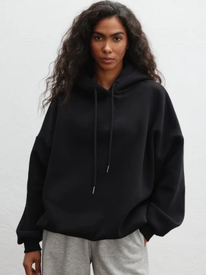 Bluza typu oversize z ociepleniem w kolorze TOTALLY BLACK - AMBERLY-UNI Marsala