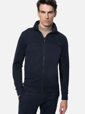 BLUZA URBANO ROZPINANY GRANATOWA Z BAWEŁNĄ Recman