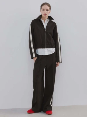 Bluza w kontrastowe paski brązowy - Kobieta - - MANGO