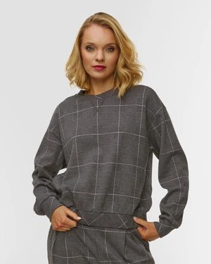 Zdjęcie produktu Bluza W Kratę Damska Deha Gris