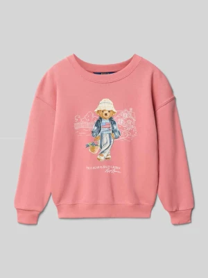 Bluza w kroju regular fit z mieszanki bawełny z nadruk polo bear Polo Ralph Lauren Kids