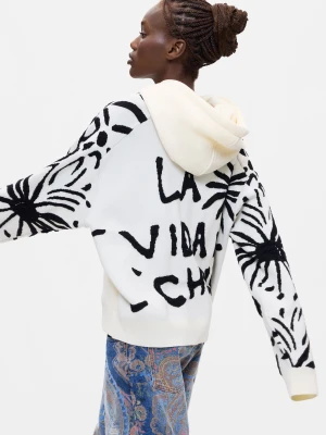 Bluza w kwiaty 100% bawełna Desigual biały