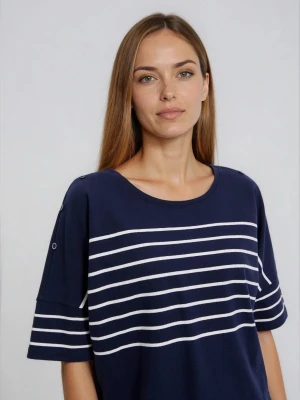 Zdjęcie produktu Bluza w paski granatowa Moodo