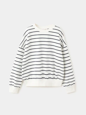 Bluza w paski z napisem złamana biel - Dzieci - lata - MANGO KIDS
