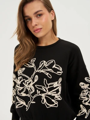 Bluza z aplikacją czarna Moodo