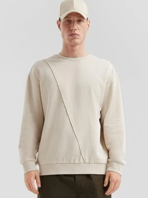 Bluza z asymetrycznym szwem dzielącym QS beżowy