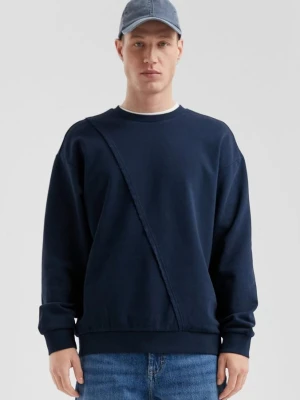Bluza z asymetrycznym szwem dzielącym QS niebieski