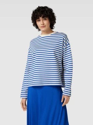 Bluza z bawełny ekologicznej ze wzorem w paski model ‘FRANKA’ ARMEDANGELS Królewski niebieski