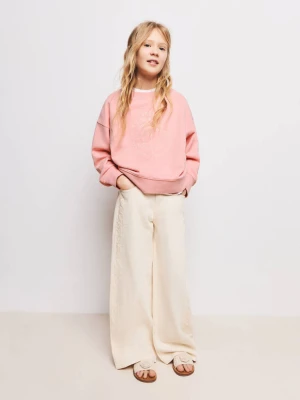 Bluza z bawełny z palmą różowy - Dzieci - lata - MANGO KIDS