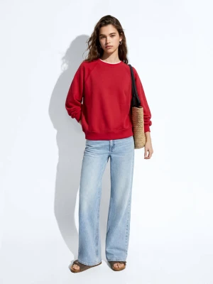 Bluza z bawełny z przeszyciami czerwony - Teen - - MANGO TEEN