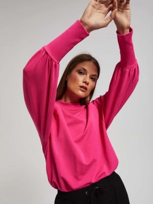 Bluza z bufiastymi rękawami fuksjowa Moodo