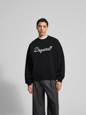 Bluza o kroju relaxed fit z czystej bawełny Dsquared2 Czarny