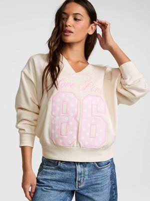 Bluza z dekoltem V Campus Fleece Victoria's Secret Szary