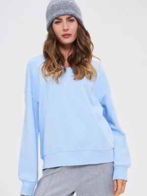 Bluza z dekoltem w serek błękitna Moodo