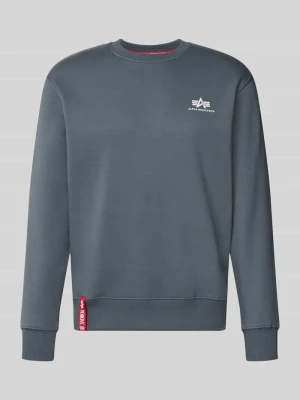 Bluza z detalami z logo Alpha Industries Średnioszary