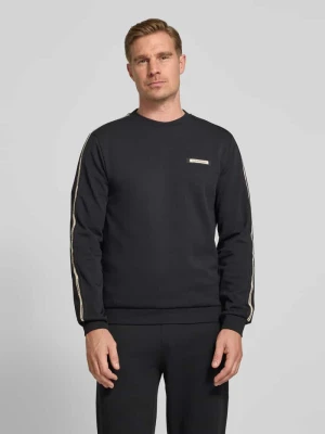 Bluza z detale z logo i okrągły dekolt EA7 Emporio Armani Czarny
