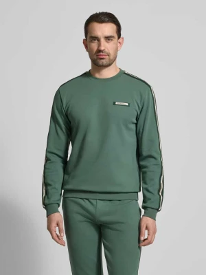 Bluza z detale z logo i okrągły dekolt EA7 Emporio Armani Zielony