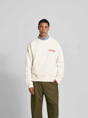 Bluza z detalem z logo Marni Złamany biały